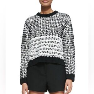 Proenza Schouler Black & White Crewneck Knit Sweater